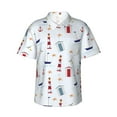 thumbnail image 2 of Picia Nautical Lighthouse Sailboat Gentle Cotton Regular Fit Short Sleeve Casual Hawaiian Shirt for Men-Small, 2 of 9