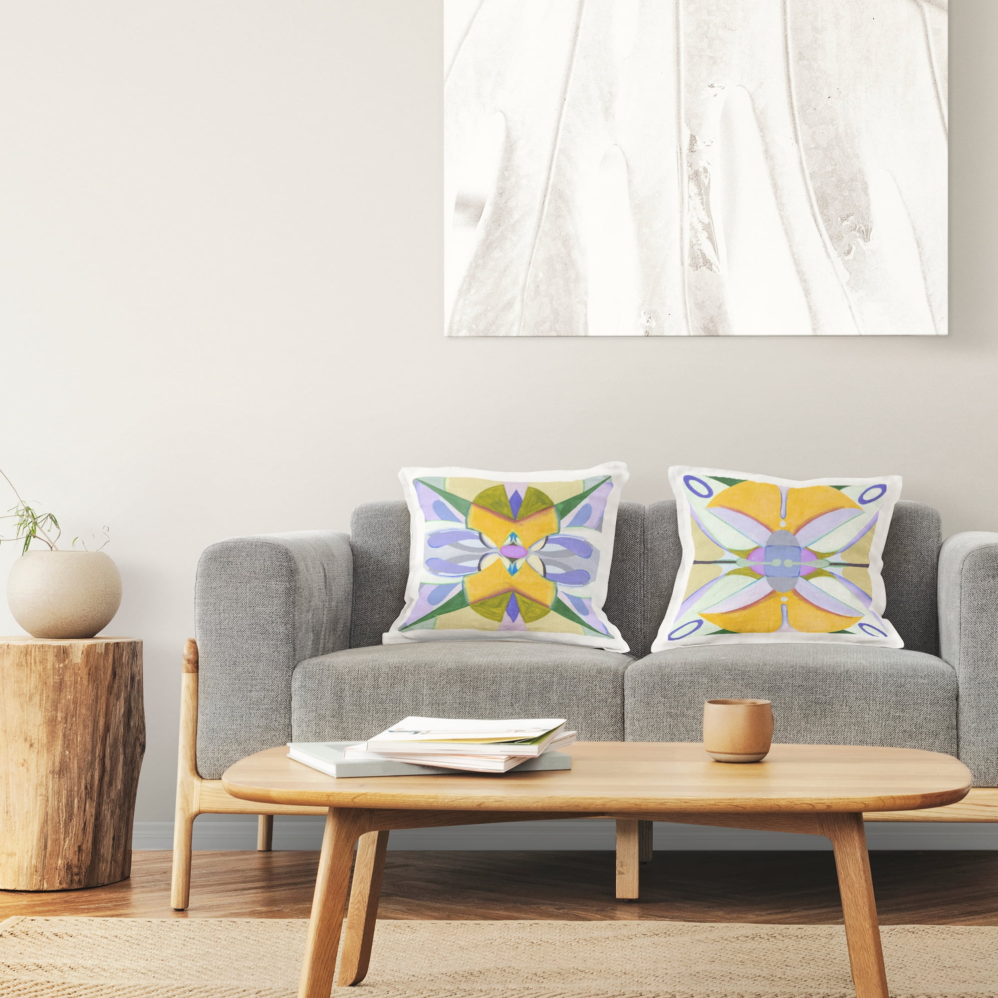 Stupell Industries Kaleidoscopic Revival Hues 2 Piece Decorative Printed Throw Pillow Set, design by Melissa Wang