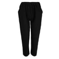 thumbnail image 2 of Pantalones Harem de cintura alta de suelto para mujer con bolsillos S Zulema Pantalones de lino de algodón de las mujeres, 2 of 8