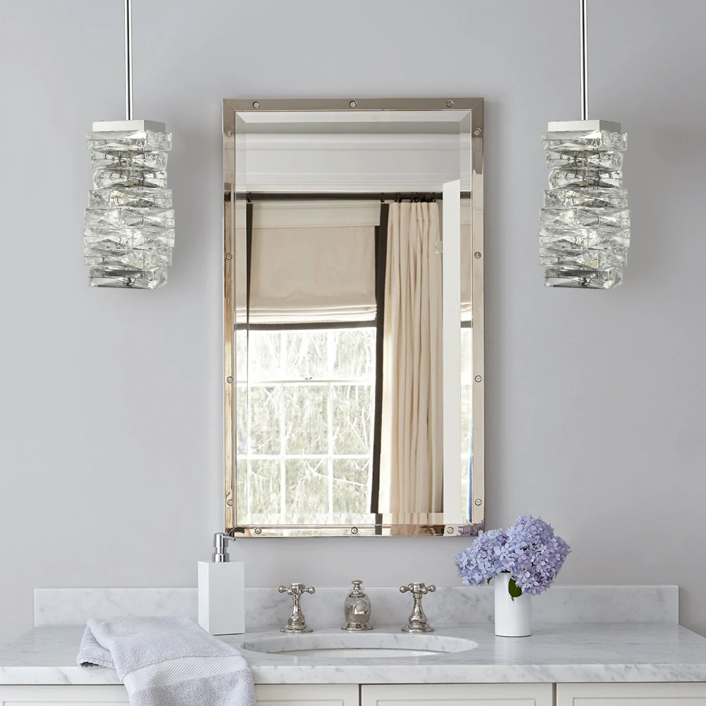 Claxy Chome Crystal Glass Pendant Light LED Hanging Light Fixture