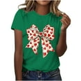 thumbnail image 3 of EchfiProm T shirts for Women Valentine Day Graphic Tee Valentine Short Sleeve Casual Cute Adults Shirts Bow Print, 3 of 7