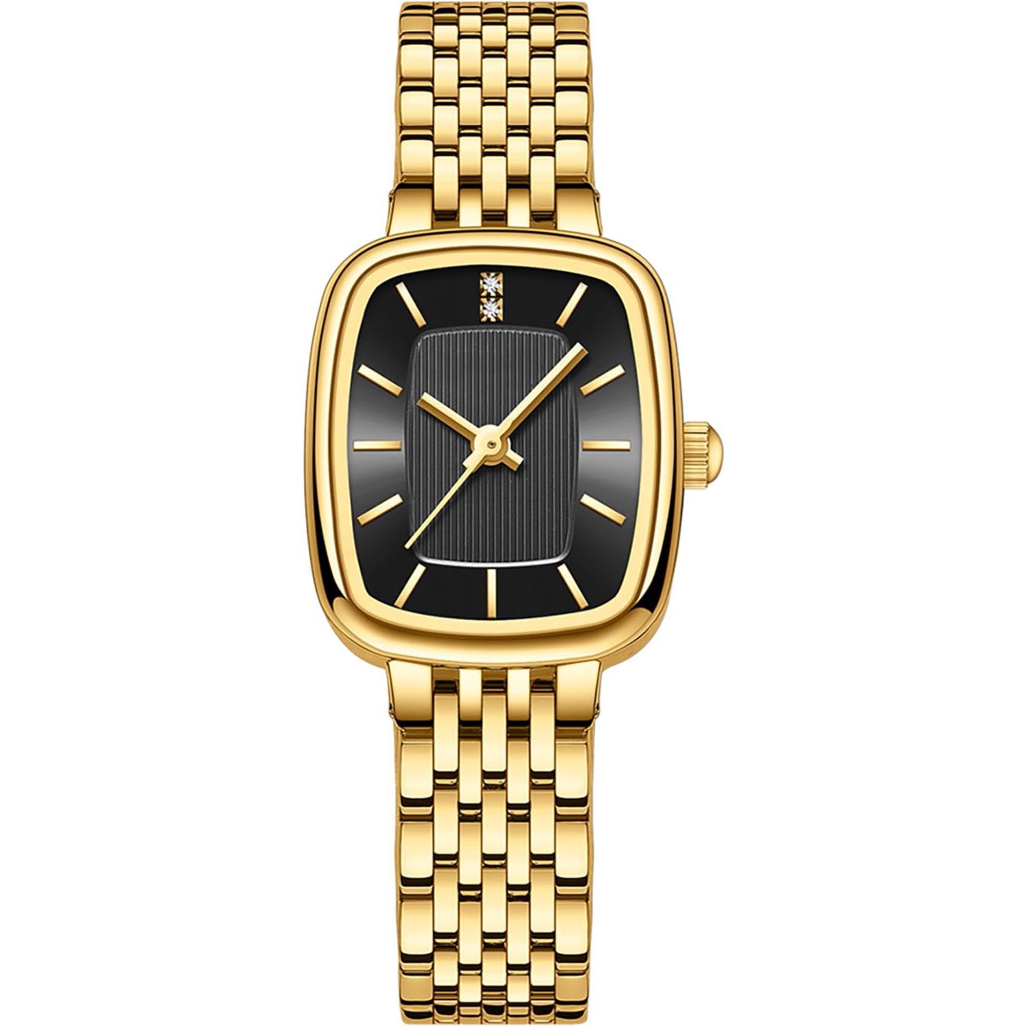 Luxury Women's Watch with Crystal Accents Dial Stainless Steel Band, 30M Waterproof Elegant Designer Watch for Women (GoddessMatch Series)