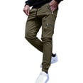 thumbnail image 7 of YUELONGHU Adult Men Casual Pants Cargo Pants for Men Relaxed Fit 35X29 Mens Spring and Fashion Autumn Solid Color Leisure High Street Elastic Lace up Pants Trousers Pants, 7 of 7