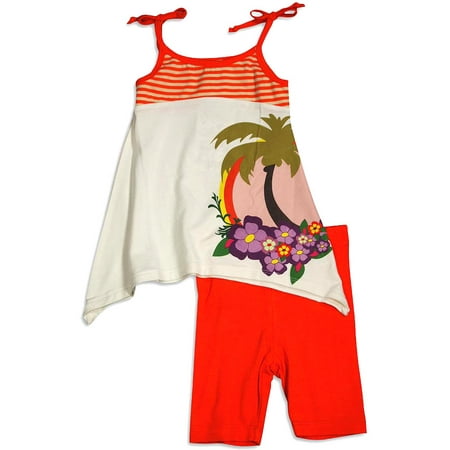 

Baby Sara Toddler & Girls Tank Short Sets - Assorted Fabrics Styles Colors 30679-4T (orange)