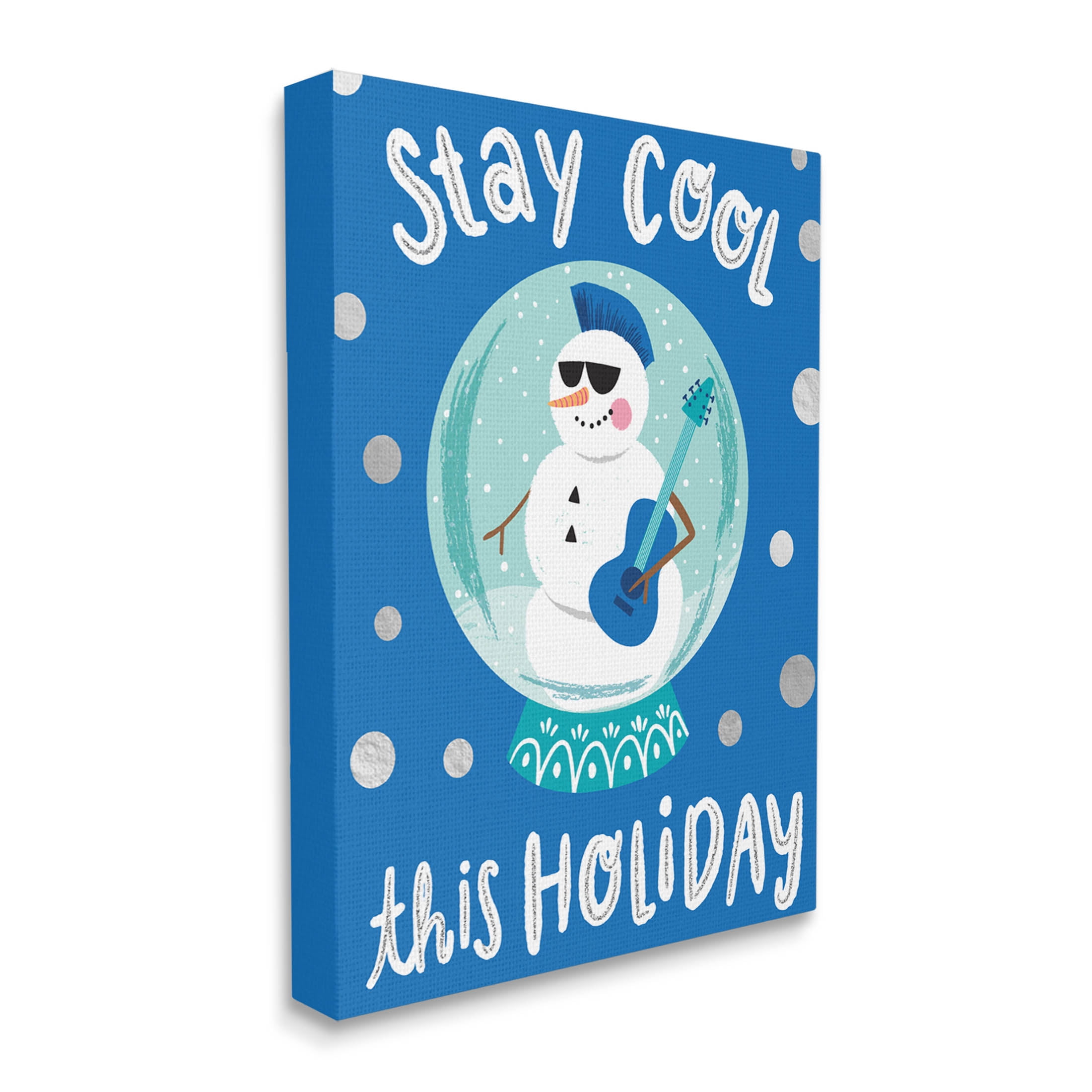 Stay Cool This Holiday Musician Snowman Holiday Graphic Art Gallery Wrapped Canvas Print Wall Art