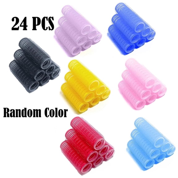 OFEFE 24 Pcs Random Color Velcro rollers for hair Small Size Hair Rollers Curlers Self Grip Holding Hairdressing Curlers Hair Design Sticky,20mm 7/8"
