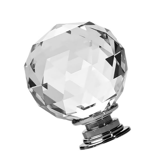 de armario de cristal con cristal de diamante redondo de 30mm cocina Zulema Perilla del cajón del gabinete
