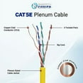 thumbnail image 2 of Smartech 1000ft Cat5e Plenum Cable, 24 AWG, 350 MHz, 4 Pair, UTP Ethernet Cable Yellow, 2 of 5