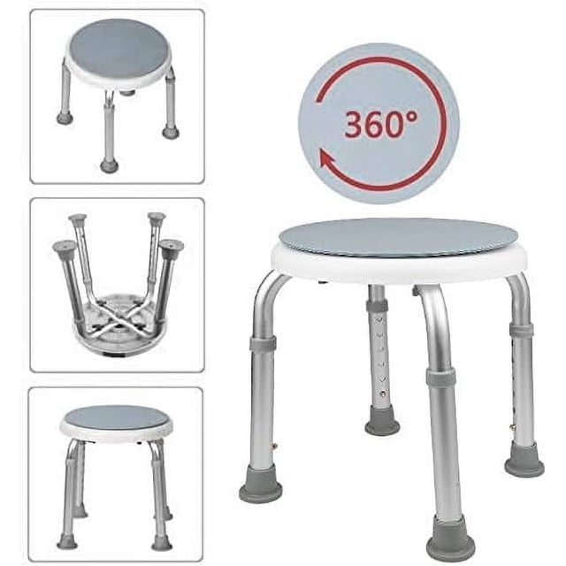 Height Adjustable Shower Bench with Anti-slip Design for Customizable Support and Security