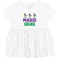 thumbnail image 3 of Inktastic Mardi Gras Fleur De Lis Trio Girls Baby Dress, 3 of 5