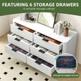 thumbnail image 2 of Uforic 6 Drawers Fluted Dresser with Anti-Tip Kits, Chest of Drawers with Solid Legs, White, 2 of 8