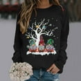 thumbnail image 2 of Fiaer Christmas Sweatshirt for Women 2025 Funny Plus Size Print Sweatshirts Crewneck Long Sleeve Xmas Holiday Tops Black S, 2 of 4