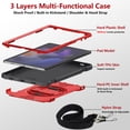 thumbnail image 3 of Dteck Rotating Hand Strap Shockproof Case for Samsung Galaxy Tab A9 Plus 11 Inch Tablet Case with Screen Protector Soft TPU Film, Red, 3 of 7