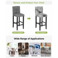 thumbnail image 3 of Grey Ombre Marble Bar Stool Covers Set of 2, Gray Marble Crack Abstract Modern Stretch Washable Bar Chair Covers with Backs, Removable Pub Counter Height Chair Cover for Kitchen Dining Room Cafe, 3 of 7