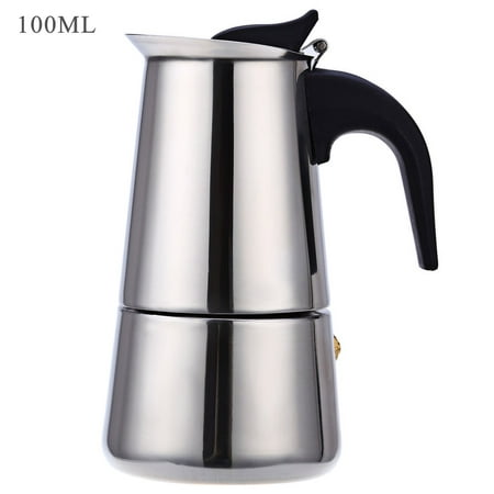 Coffee Maker Pot Stovetop Moka Coffee Pot Stainless Steel Latte Percolator (2