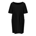 thumbnail image 4 of Ayolanni Going Out Dresses for Women Black Solid Short Sleeve Midi Dresses Dinner Dresses for Women 2025 5x, 4 of 6