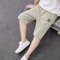 thumbnail image 2 of Zanarzt Little Boys Active Shorts Baby Toddler Boy Shorts Summer Casual Infant Boys Pull On Athletic Fashion Solid Shorts Khaki,5-6 Years, 2 of 4