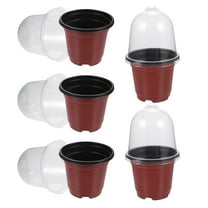GOOHOCHY 5pcs Nursery Pots With Humidity Dome Small Planter With Drainage Holes Bulk Nursery Pots Plastic Gardening Pot Planting Containers
