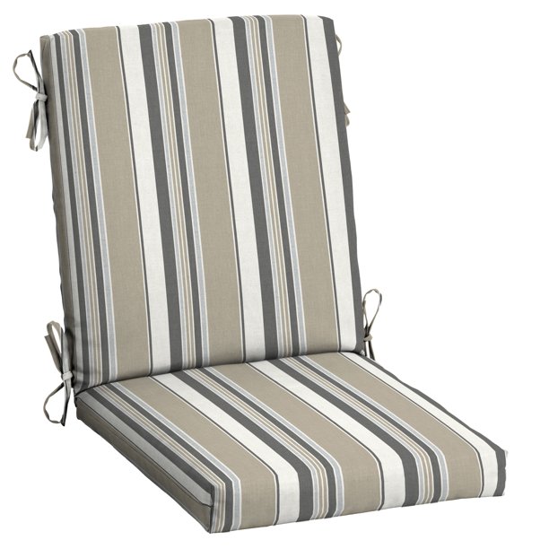 Arden Selections Outdoor Dining Chair Cushion 20 x 20, Taupe Grey Linen