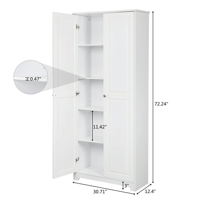Vingli 72 White Pantry Cabinets Tall