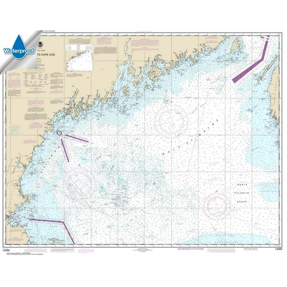 NOAA Chart 13260: Bay of Fundy to Cape Cod 35.5 x 45 (Waterproof)