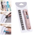 thumbnail image 2 of Handheld Paper Clam Clip Dispenser, Portable Fast Paper Clipper with 8 Reusable Silver Metal Clips for Desktop Document Office/Classroom/Home, Pink, 2 of 9