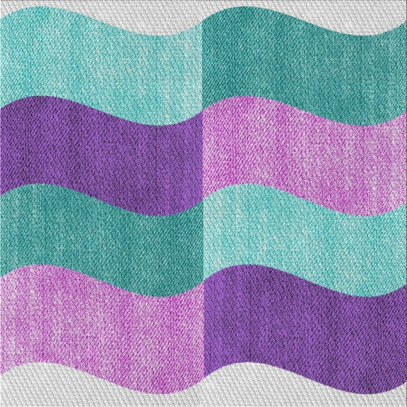 Ahgly Company Indoor Square Patterned Purple Violet Purple Novelty Area Rugs, 6' Square