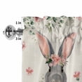 thumbnail image 2 of Valances for Windows Vintage Easter Rabbits Rod Pocket Short Curtain for Bathroom Living Room Bedroom Eucalyptus Trees Pink Flowers 1 Panel 42x12in, 2 of 9