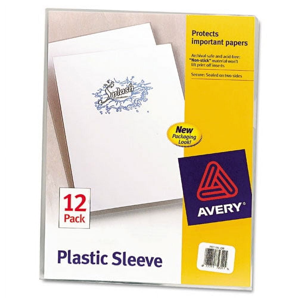 Assorted Colors Letter Size Plastic Sleeves - Pack of 12