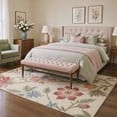thumbnail image 4 of GENIMO 2' x 6' Runner Rug, Machine Washable Non Slip Low Pile Hallway Runner Rug for Kitchen Laundry Room, Soft Floral, Dusty Beige, 4 of 5