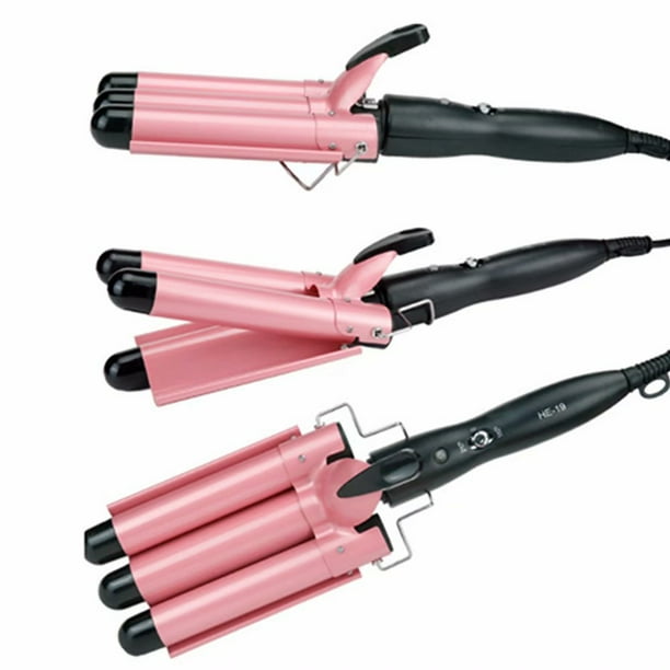 Hair Crimper 3 Tube Curling Iron Ceramic Hair Curler Wand Fast