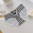 thumbnail image 4 of Xfvqtps Teen Girls Underwear Cotton Soft Lace Black and White Grid Bow Panties Briefs for 9-15 Years Black, 4 of 5