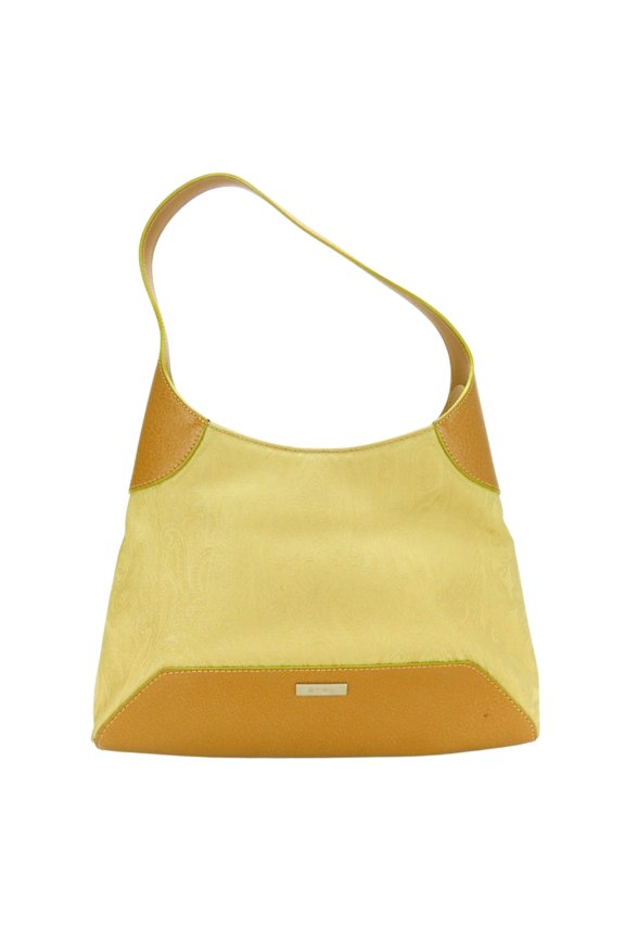 Pre-Owned Etro shoulder bag, nylon and leather, beige, brown, yellow, with a paisley... (Good)