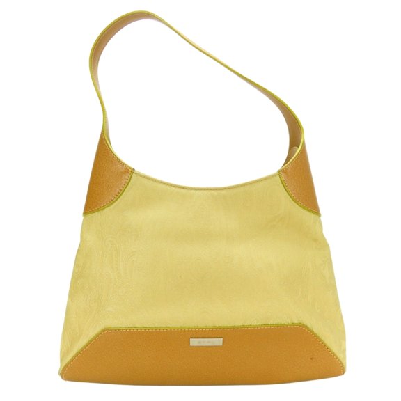 Pre-Owned Etro shoulder bag, nylon and leather, beige, brown, yellow, with a paisley... (Good)
