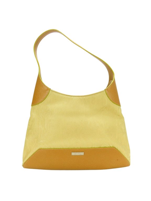 Pre-Owned Etro shoulder bag, nylon and leather, beige, brown, yellow, with a paisley... (Good)
