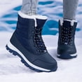 thumbnail image 3 of YOURDIARY Womens Warm Faux Fur Lined Mid-Calf Boots Waterproof Winter Snow Boots Non-slip Lace-Up Casual Boots, 3 of 9