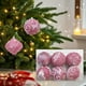 thumbnail image 1 of Paquete de 6 Adornos Navideños con Purpurina Rosa, Bolas Colgantes de 8 Cm y Formas Geométricas para Decorar El Árbol, Guirnalda para Chimenea, Juego de Decoración Festiva Diy, 1 of 6