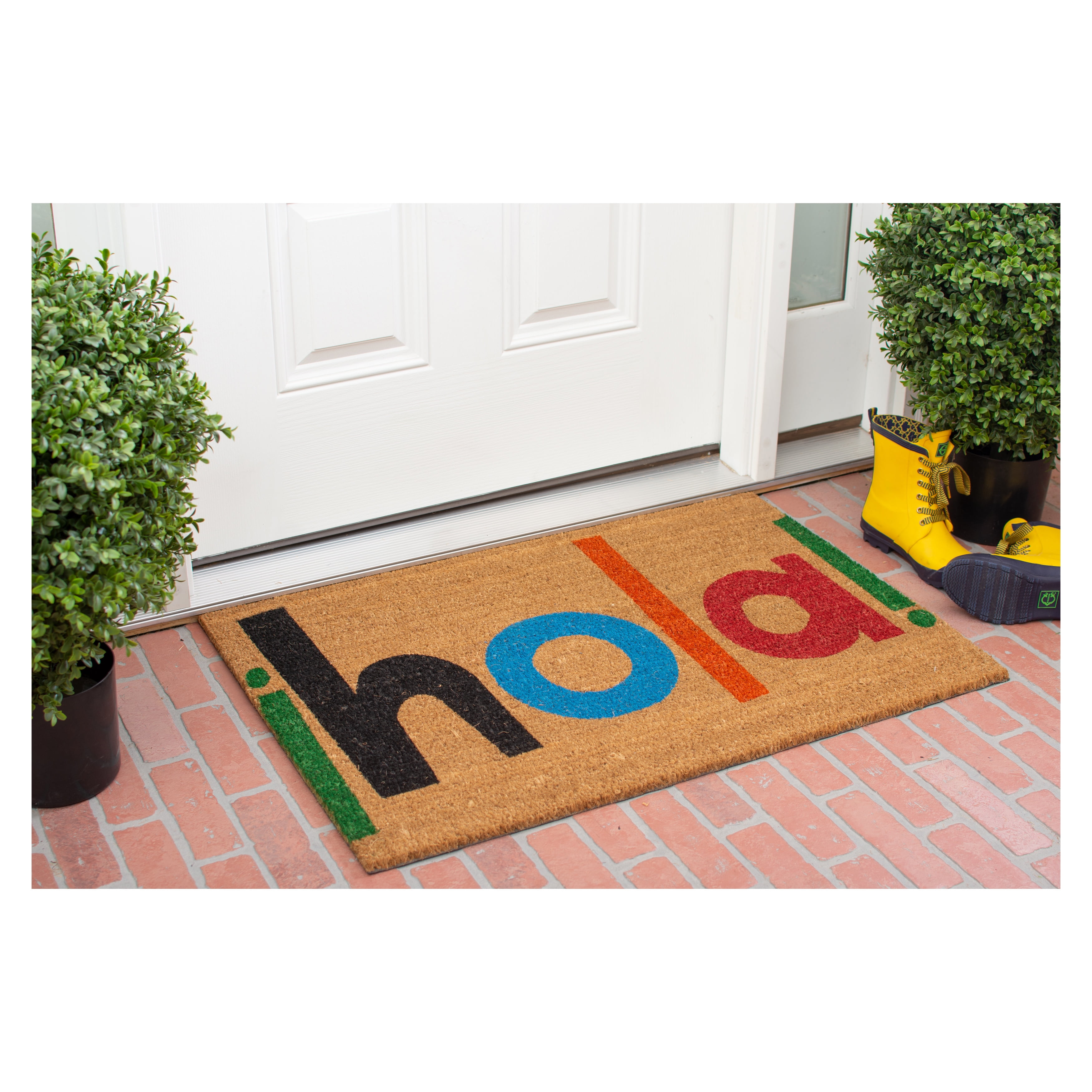Calloway Mills Traditional Personalizable Multi-color Coir Indoor Doormat, 2' x 3'