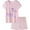 Pink Mermaid, variant on WIBACKER 3-10T Summer Short Sleeve Pajamas Set for Toddler Girls Striped PJS Cute Jammies Set - Pink Summer Letters