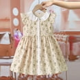 thumbnail image 2 of Zwiiyzr 2025 3-12Y Girls Dress Trendy And Cute Floral Princess Dress Sleeveless Doll Collar Dress Beige, 2 of 9