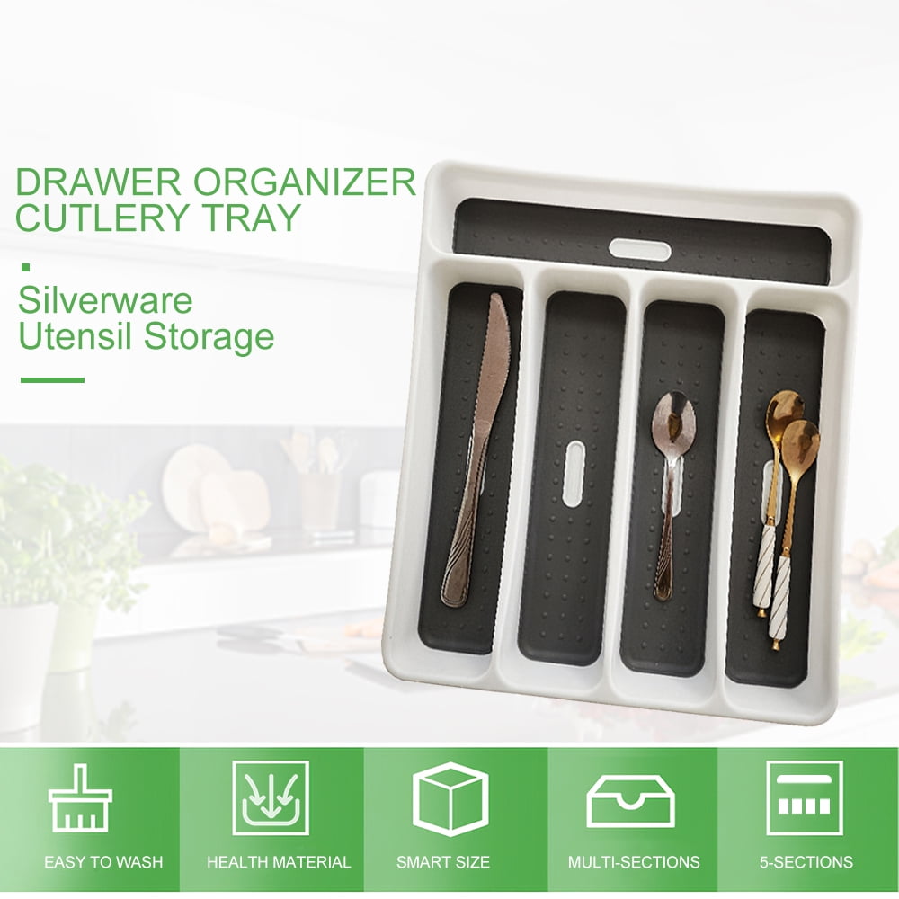 Drawer Organizer Cutlery Tray Flatware Utensil Silverware Storage Kitchen D0C5V 