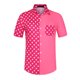 thumbnail image 5 of CAMISA DE PARCHEO DE BOTONES DE MANGA CORTA CON PUNTOS DE POLKA PARA HOMBRES INSPIRADOS EN EL VERANO COLOR ROSA, 5 of 7