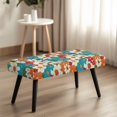 thumbnail image 2 of Jiueut Colorful Daisy Pattern Dining Room Bench Covers, Non Slip Bench Seat Protection with Elastic Band Thick Rectangle Chair Slipcover for Kitchen Home Hotel, 2 of 7