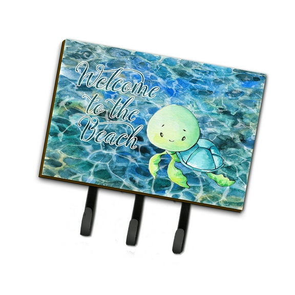Carolines Treasures BB8520TH68 Sea Turtle Welcome Leash or Key Holder Triple Hook multicolor