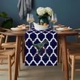 thumbnail image 2 of Morocco Navy Blue Table Runner - 108 Inch Long, Kitchen Dining Table Runner Dresser Scarves, Cute Dinosaur Bike Vintage Farmhouse Decor for Coffee Tables Wedding Party Banquet, 2 of 8