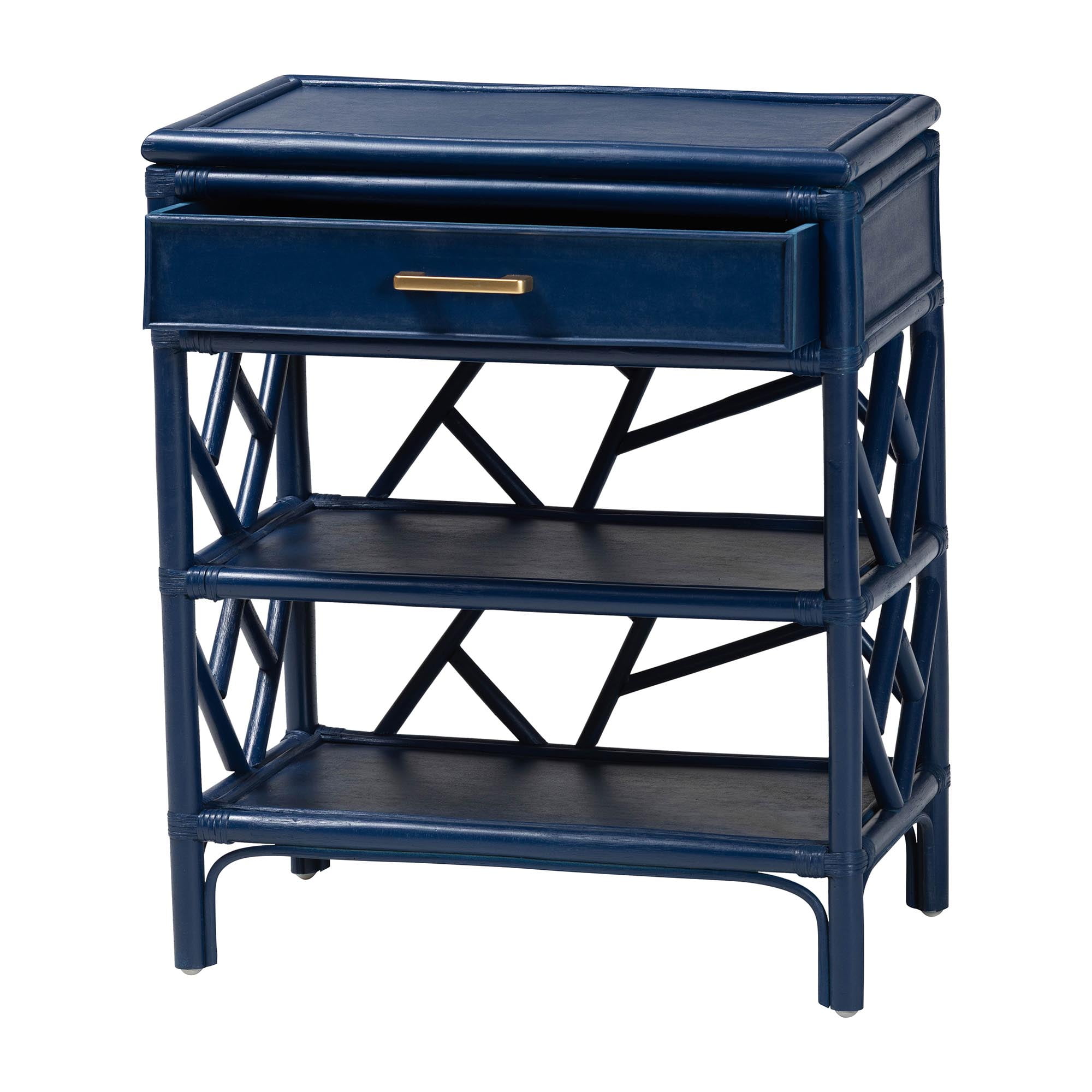 bali & pari Daina Coastal Nightstand, 1-Drawer, 22"W, Blue