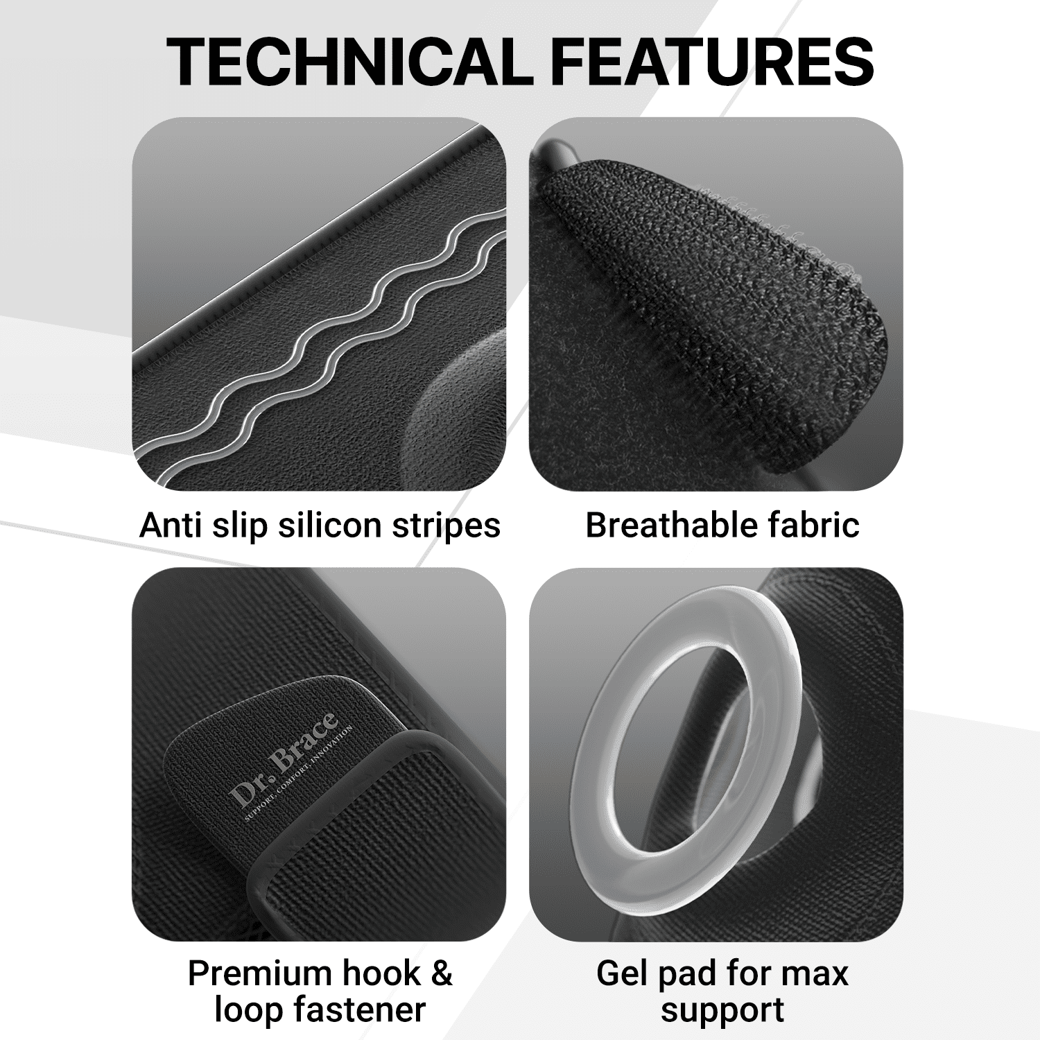 DR. BRACE Compression Knee Brace with Side Stabilizers & Patella Gel Pads, Knee Support for Knee Pain, Running & Sports, Men & Women (Pluto, Small)