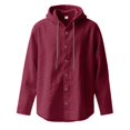 thumbnail image 4 of DHFJKG 2 Piece Outfits Mens Hoodies Linen Loose Fit Long Sleeve Button Front Shirt Pullover Wide Leg Pants Lightweight Casual Comfort Outfit, 4 of 7