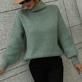 thumbnail image 6 of ShomPort Women's Fall Winter Turtleneck Sweaters Long Sleeve Pullover Loose Thick Knit Tops, 6 of 9