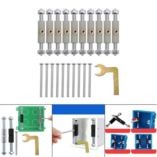 Vis à Cassette Support Boîte de Commutation Accessoires Électriques Dispositif de Réparation Résistant à la Rouille pour Interrupteur Mural 86 Blanc